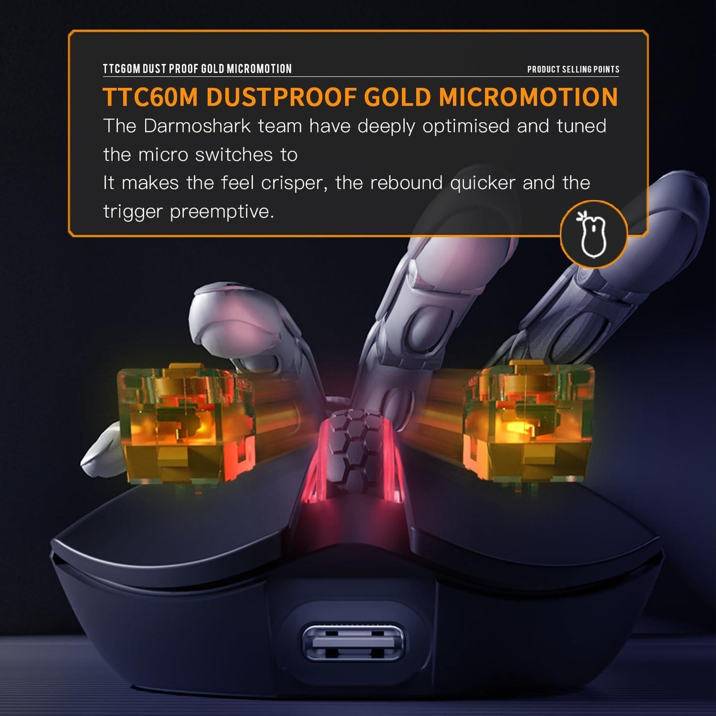 Darmoshark M3 / M-3 Pro 4k Kiran Wireless Ultra Light Ambi Gaming Mouse