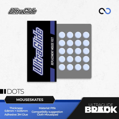 Meow Gaming Gear UltraGlide Speed Dots Universal Mouse Feet / Mouse Skate PTFE for Cloth Mouse pad (Speed)