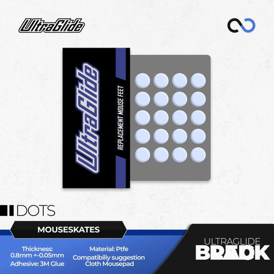 Meow Gaming Gear UltraGlide Speed Dots Universal Mouse Feet / Mouse Skate PTFE for Cloth Mouse pad (Speed)