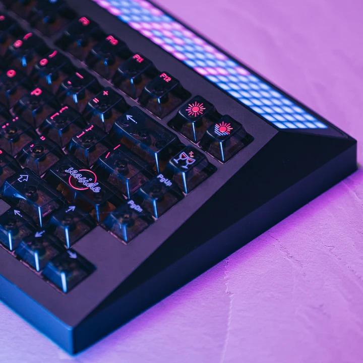 LeleLab x ICE CAT Seaside Transparent Keycaps Cherry Profile UV Printed ABS Keycap 138-Keys