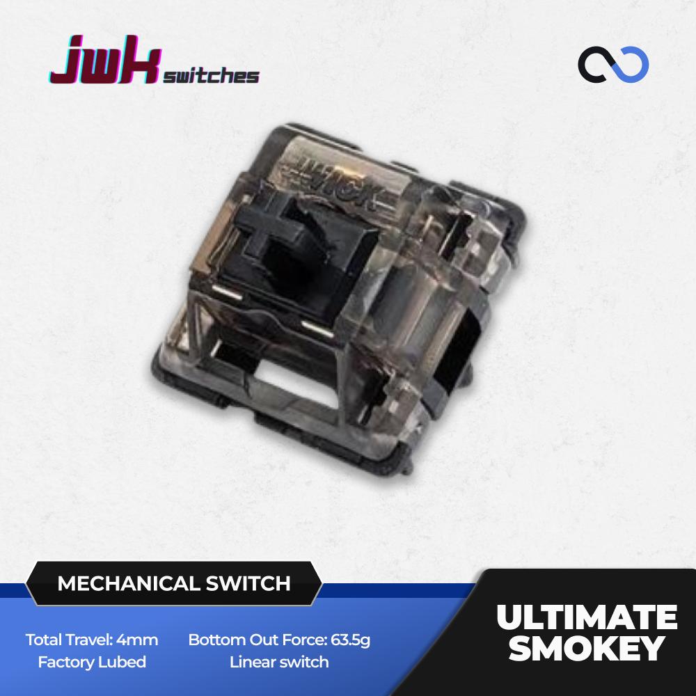 JWK / JWICK Black Ultimate Smokey Mechanical Keyboard PCB Mount Switch (Linear)