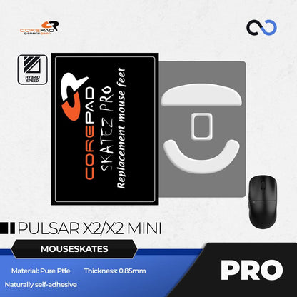 Corepad PRO MAX Pulsar X2 & X2 Mini CNC milled PTFE Gaming Mouse Feet / Mouse Skate (Speed-Hybrid)