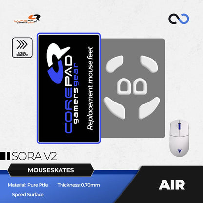 Corepad AIR Ninjutso Sora V2 PTFE Mouse Feet / Mouse Skate for Cloth Mouse pad (Speed)