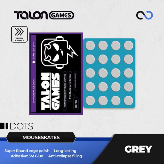 TALONGAMES Grey Dots Universal Mouse Feet / Mouse Skate PTFE for Cloth Mouse pad (Speed)