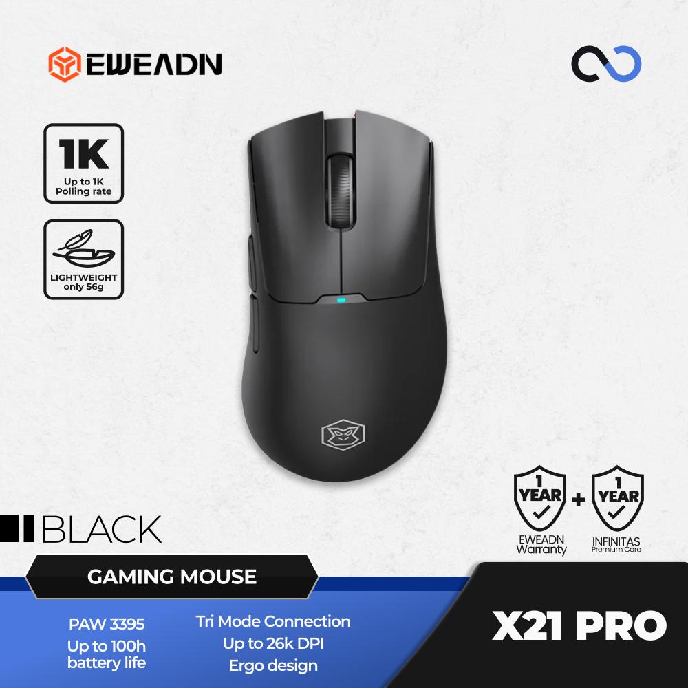 EWEADN X21 Pro Wireless Light Weight Ergonomic PAW3395 Gaming Mouse