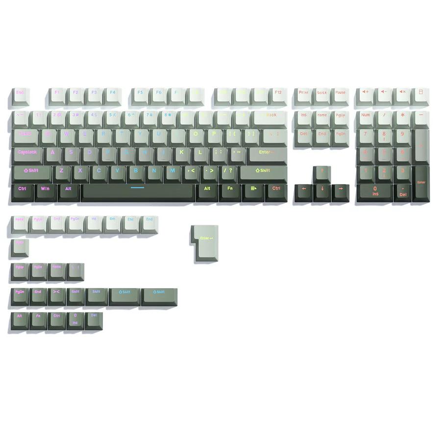 XVX Sea Grass Fade Gradient Keycaps OEM Profile Double Shot Shine Through PBT Keycap 134-Keys