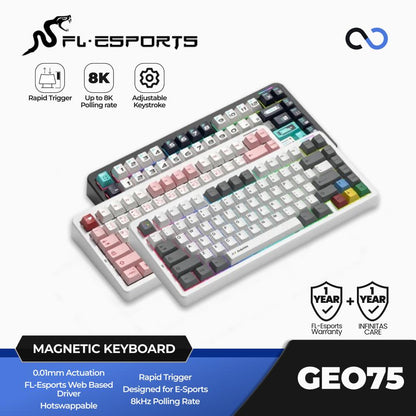 FL-Esports GEO75 HE 8K Hall Effect Aluminum 75% Gaming Keyboard Rapid Trigger DKS SOCD Wooting