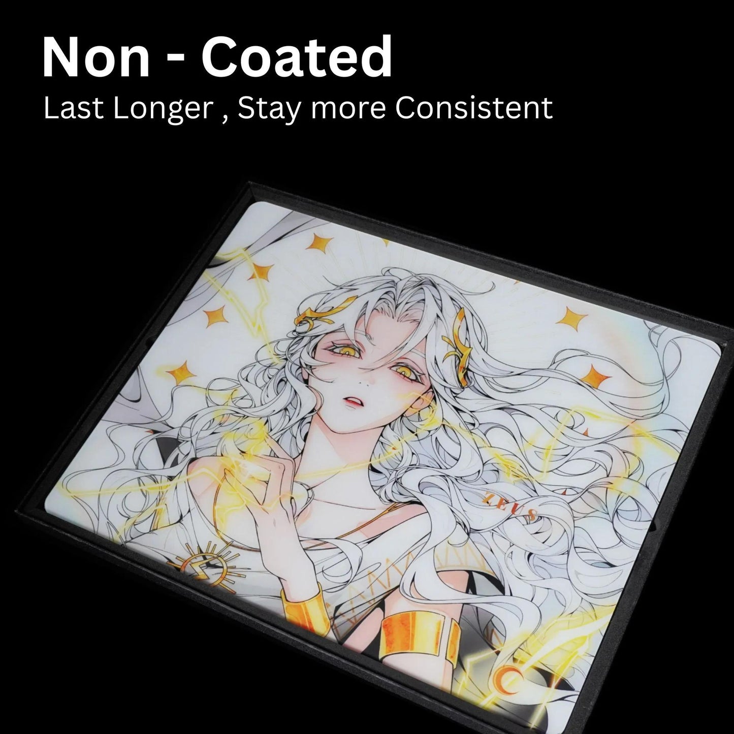 Crescent Zeus Silicone Base NON-COATED Tempered Glass Gaming Mousepad Kaca (Control)