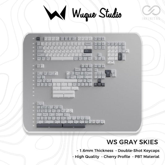 Wuque Studio WS Gray Skies Keycaps Cherry Profile Doubleshot PBT Keycap 223-Keys