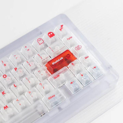LeleLab Supsup SuperX White Transparent Keycaps Cherry Profile UV Printed ABS Keycap 139-Keys