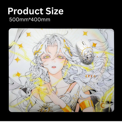 Crescent Zeus Silicone Base NON-COATED Tempered Glass Gaming Mousepad Kaca (Control)