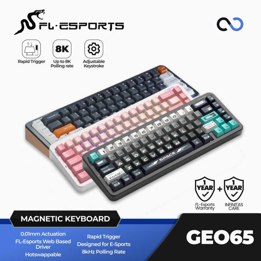 FL-Esports GEO65HE 8K Hall Effect Aluminum 65% Gaming Keyboard Rapid Trigger DKS SOCD Wooting