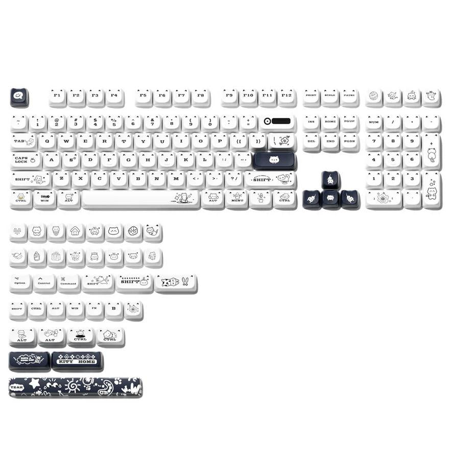 XVX Cute kitten Keycaps MAO Profile Dye-Sub PBT Keycap 143-keys