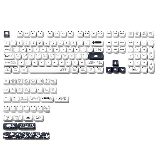 XVX Cute kitten Keycaps MAO Profile Dye-Sub PBT Keycap 143-keys