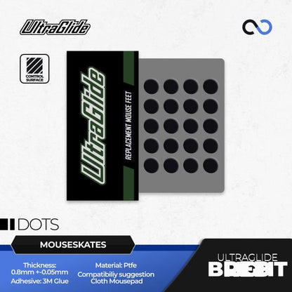 Meow Gaming Gear UltraGlide Blight Dots Universal Mouse Feet / Mouse Skate UPE for Glass Mouse pad (Control)