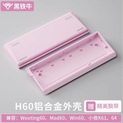 Black Iron Bull H60 Custom 60% Aluminium Gaming Keyboard Case DIY for Wooting 60HE+ / GH60 / TOFU60 / WIN60 / MAD60