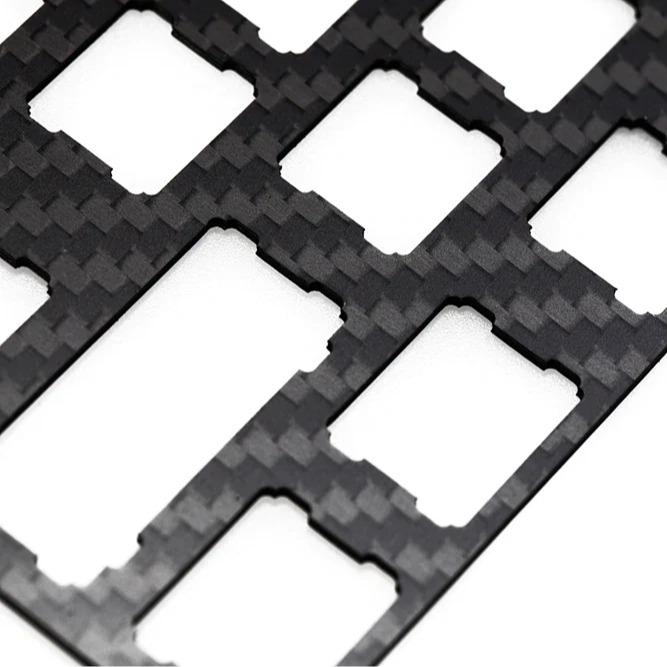 Infinitas GH60 Carbonfiber Plate and 4 Layer Foam kit for Wooting 60HE / MAD60 / COLOUR61 / TOFU60 by IMK