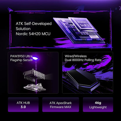 [FREE MOUSEPAD] ATK Duckbill Ultra 8K Wireless Light Weight PAW3950 ULTRA Gaming Mouse