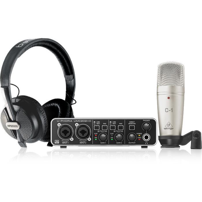 Behringer U-PHORIA / UPHORIA STUDIO PRO Recording Bundle include UMC202HD /C-1 / HPS5000