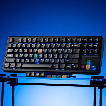 XVX Frost Retro Dark Light R2 / Soft Blue Red Jade Keycaps Cherry Profile Double Shot + UV Print Shine Through PBT + PC Keycap 142-Keys