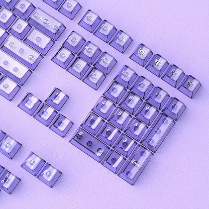 Infinitas Lilac Gradient Cherry Keycaps Profile Dye Sub / UV Printing PBT+PC Keycap 154-Key