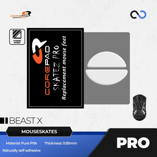 Corepad PRO WLMouse Beast X PTFE Mouse Feet / Mouse Skate for Cloth Mouse pad (Speed-Hybrid)