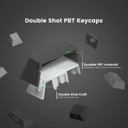 XVX Noir Keycaps OEM Side Profile Double Shot Shine Through PBT Keycap 136-Keys