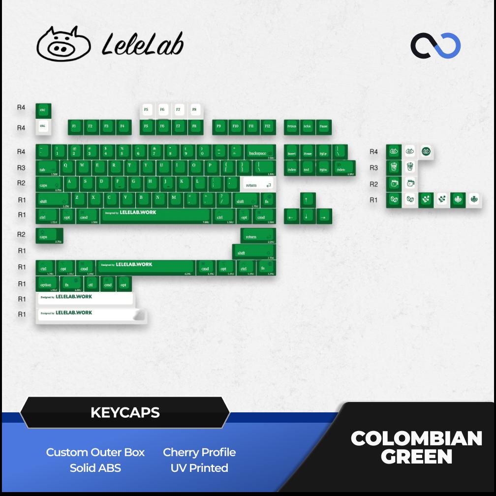 LeleLab Supsup Colombian Green Keycaps Cherry Profile UV Printed ABS Keycap 138-Keys