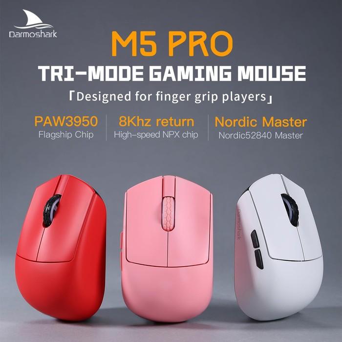 Darmoshark M5 Pro MP Fish Head 8K Wireless Ultra Light Finger Tip Gaming Mouse