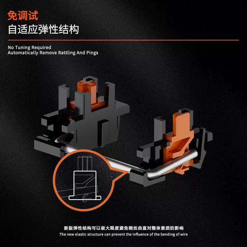 Designer Studio Focus Adaptive Hall Effect Plate Mount Stabilizer Mechanical Keyboard Stabs