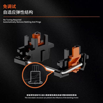 Designer Studio Focus Adaptive Hall Effect Plate Mount Stabilizer Mechanical Keyboard Stabs