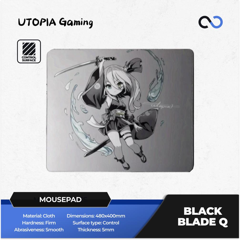 Utopia Gaming Black Blade Q Rubber Base Gaming Mousepad Anime (Control) Type-99 Surface
