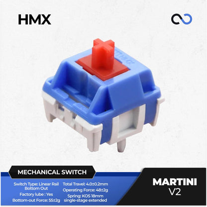 HMX Martini V2 Pre-Lubed Mechanical Keyboard PCB Mount Switch (Linear) by BCKeys