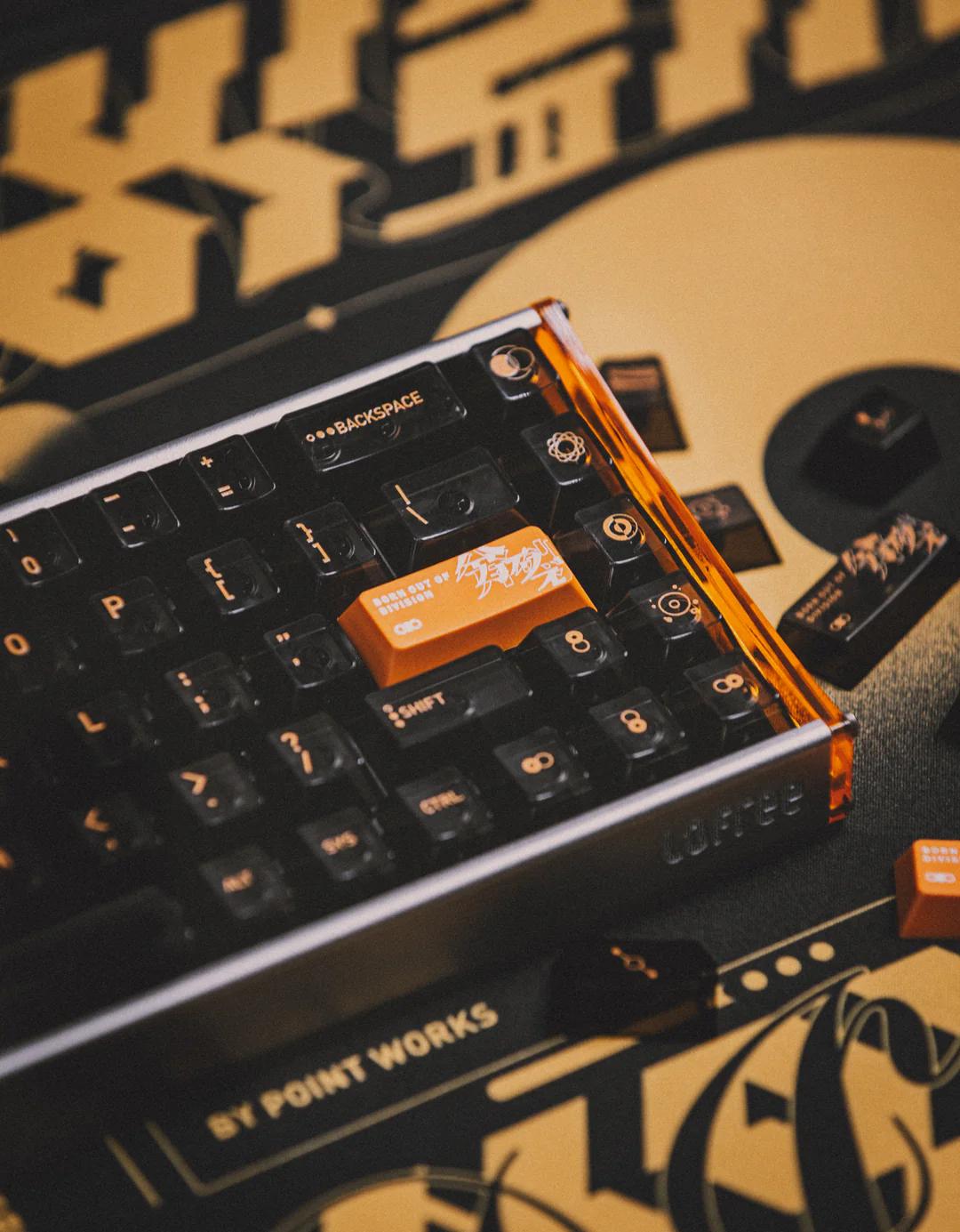 LeleLab x PointWorks SuperX Splinter Transparent Keycaps Cherry Profile UV Printed ABS Keycap 133-Keys