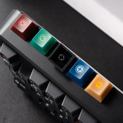 XVX Frost Retro Dark Light R2 / Soft Blue Red Jade Keycaps Cherry Profile Double Shot + UV Print Shine Through PBT + PC Keycap 142-Keys