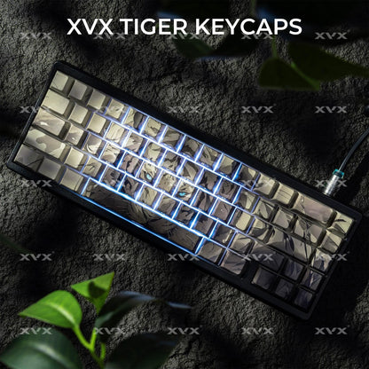 XVX Purple Tiger Theme Keycaps Cherry Profile Dye sub Shine Through PBT Keycap 134-Keys