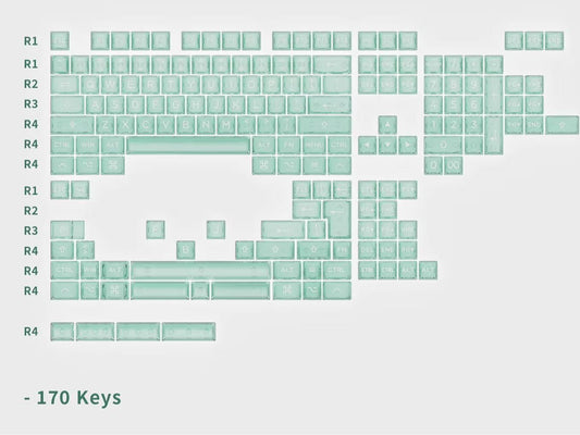 Wuque Studio WS Mountain Teal Amber Series Keycaps Cherry Profile Doubleshot PC Keycap 170-Keys