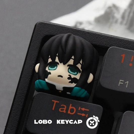 Lobo Tokito Muichiro Demon Slayer Kimetsu No Yaiba Anime Transparent Artisan Keycaps Resin Keycap