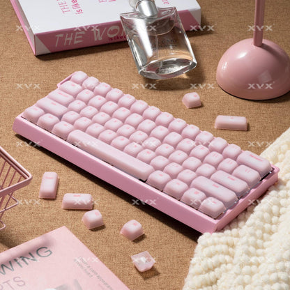 XVX Pink Silicone Keycaps Cherry Profile Shine Through Dye-sub + Double Shot Silicone + ABS Keycap 113-Keys