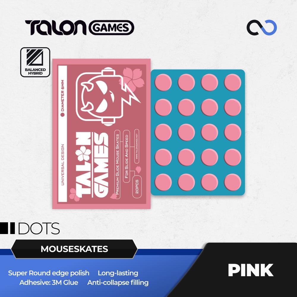 TALONGAMES Pink Dots Universal Mouse Feet / Mouse Skate UPE for Cloth Mouse pad (Hybrid)
