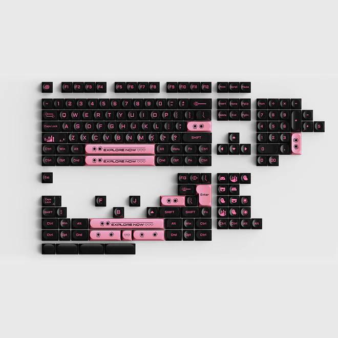 Chilkey Dark Blush Keycaps DDA Profile Dye Sub PC Keycap 170-Keys by Wuque Studio