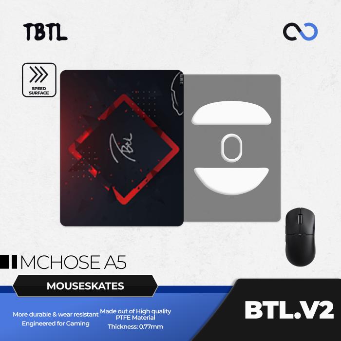 TBTL BTL V2 MCHOSE A5 Mouse Feet / Mouse Skate PTFE for Cloth Mouse pad (Speed)