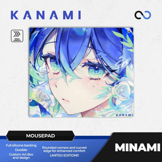 KANAMI Minami Silicone Base Gaming Glass Mousepad Kaca (Speed)