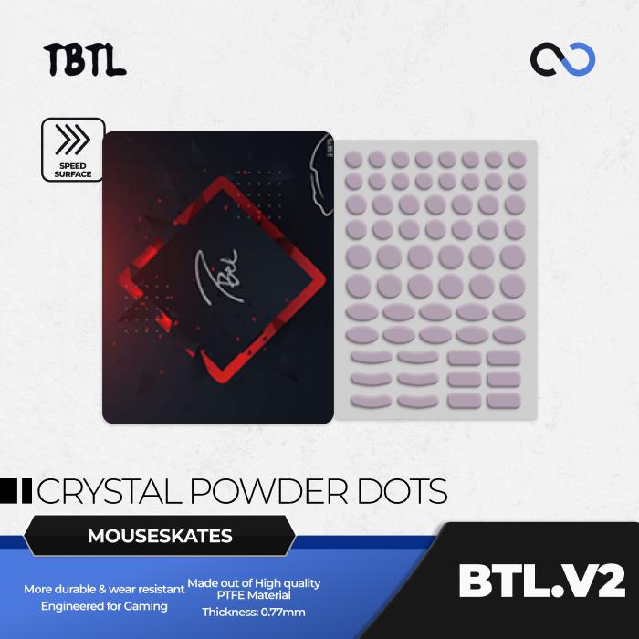 TBTL BTL V2 Crystal Powder Dots Universal Mouse Feet / Mouse Skate PTFE for Cloth Mouse pad (Speed)