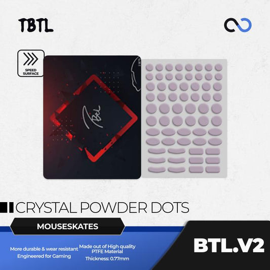 TBTL BTL V2 Crystal Powder Dots Universal Mouse Feet / Mouse Skate PTFE for Cloth Mouse pad (Speed)