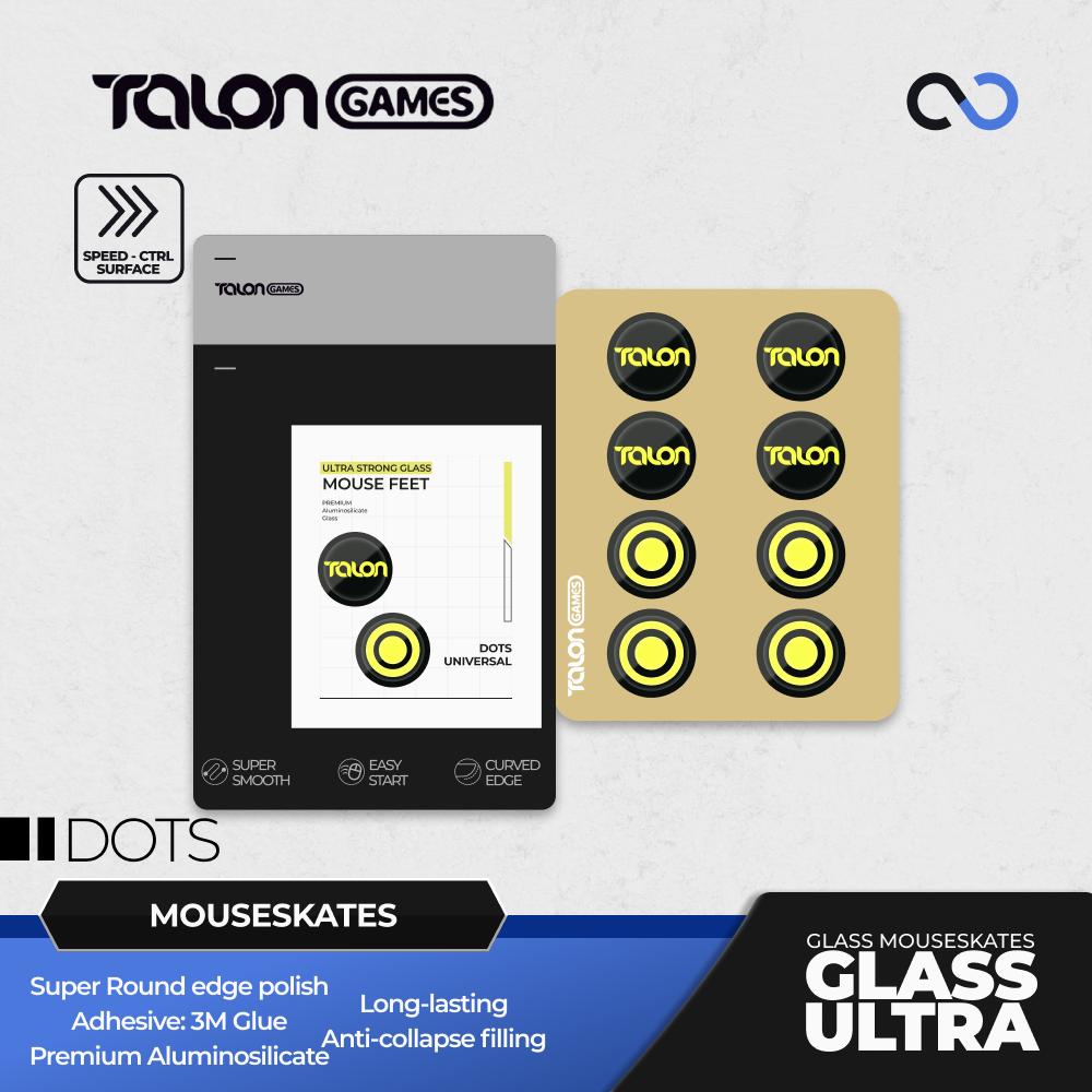 TALONGAMES Glass ULTRA Dots Universal Glass Mouse Feet / Glass Skate for Cloth Mouse pad (Speed-Control)