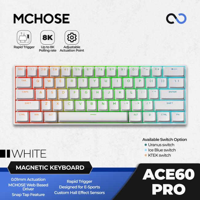 MCHOSE ACE60 PRO 8K Hall Effect 60% Keyboard Rapid Trigger SOCD DKS Wooting