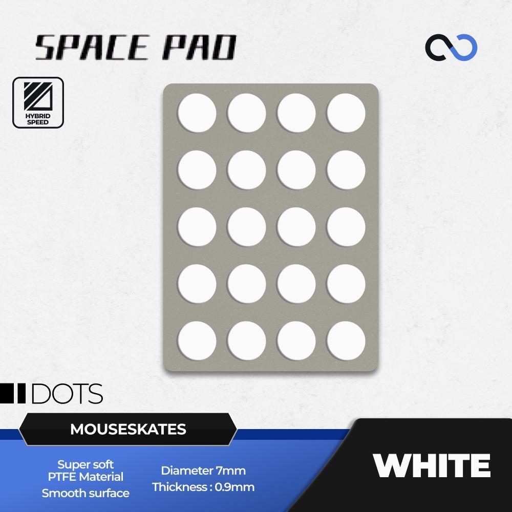 Spacepad White Dots Universal Gaming Mouse Feet / Mouse Skate PTFE (Hybrid-Speed)