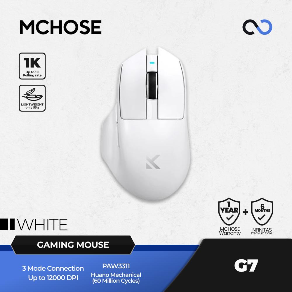 MCHOSE G7 Wireless Ultra Light Weight PAW3311 Ergonomic Gaming Mouse G502 Shape