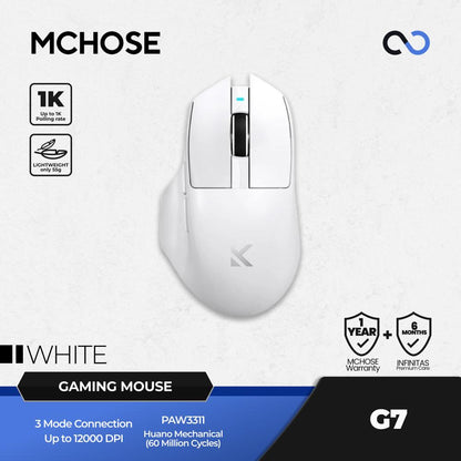 MCHOSE G7 Wireless Ultra Light Weight PAW3311 Ergonomic Gaming Mouse G502 Shape